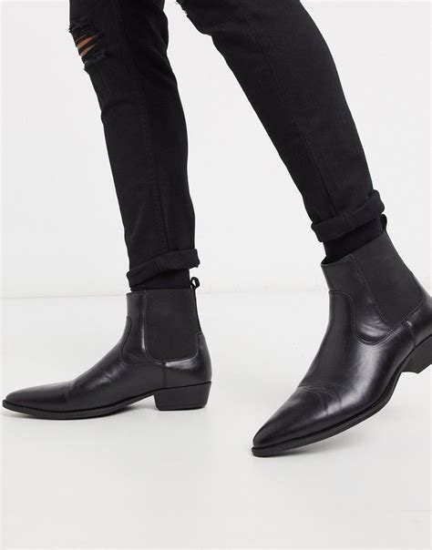 DIOR Homme Boots Leather Chelsea Shoes Cuban Heels FW 